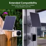 Wyze Panel Solar Diseñado para Wyze Cam Outdoor y Wyze Battery Cam Pro. - Imagen 5