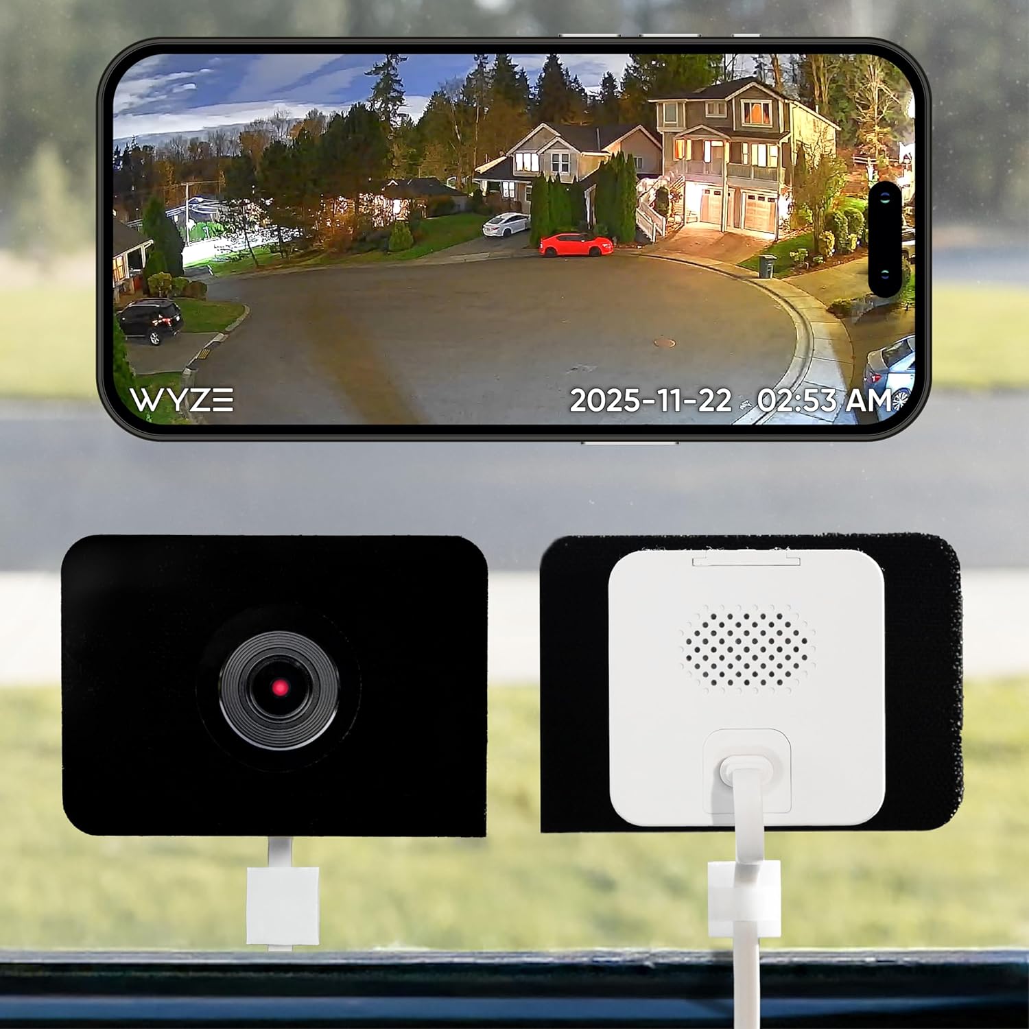 Wyze Window Cam Cámara de Seguridad WiFi HD para Ventana con Visión Nocturna a Color, IA y Grabación 24/7